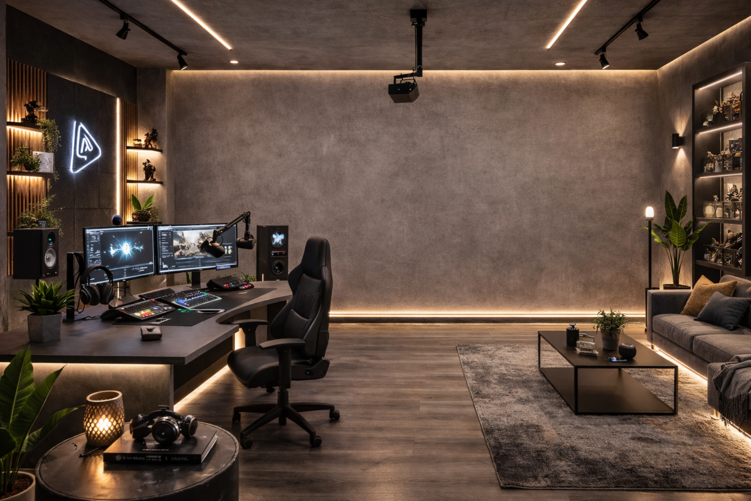 Chaise de gaming ergonomique noire avec dossier haut et accoudoirs réglables