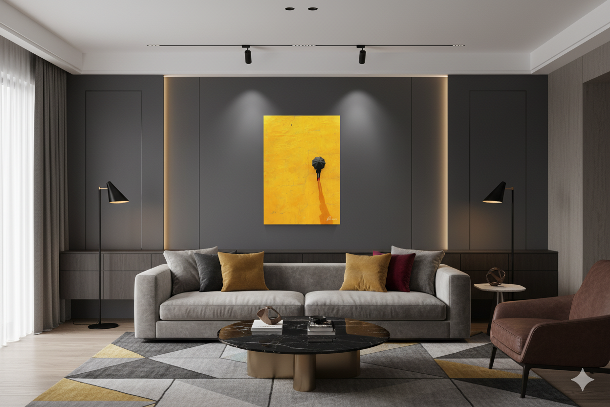 Toile artistique Sous l'Ombrelle Écarlate