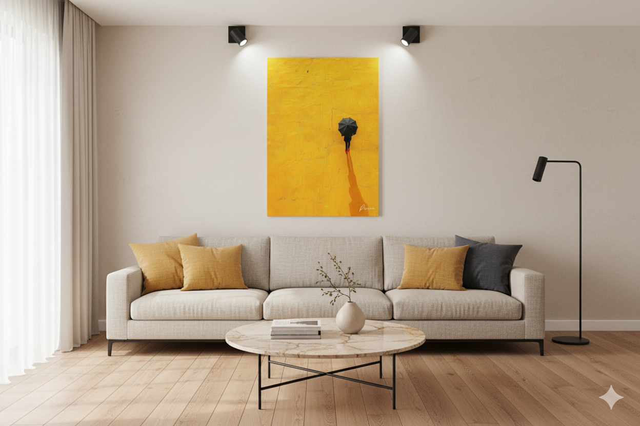 Toile artistique Sous l'Ombrelle Écarlate