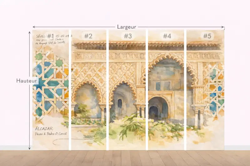 Papier Peint Panoramique Aquarelle Mudéjar | Mur d’Accent Artistique - PIXARA - papier peints