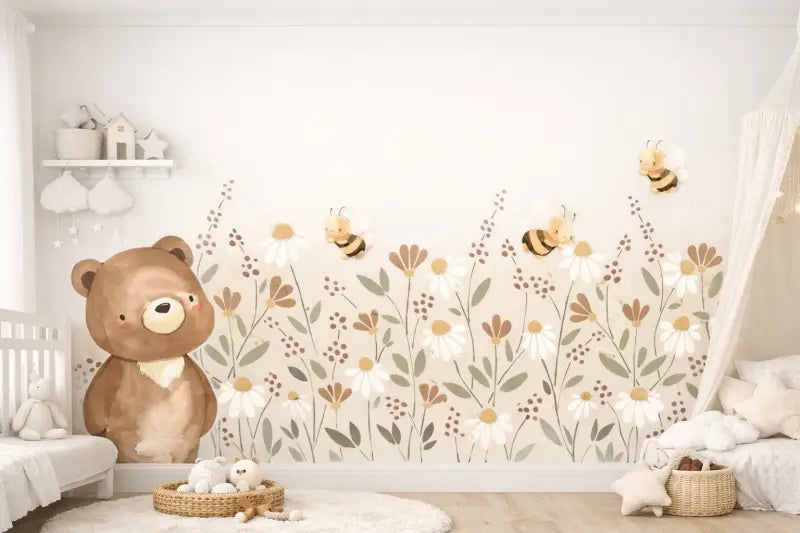 Papier Peint Panoramique Bébé: La Forêt des Amis | Pixara - papier peints