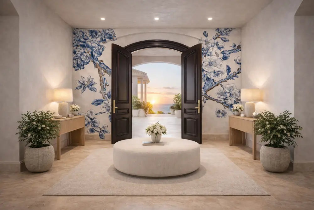 Ottomane circulaire blanche avec rembourrage doux et design minimaliste.