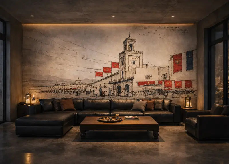 Canapé d’angle en cuir noir avec coussins décoratifs marron foncé et noir