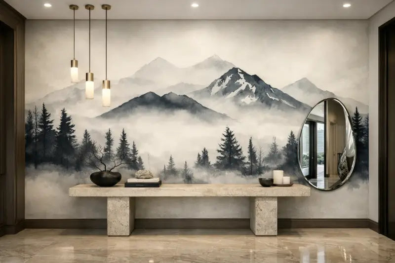 Console en pierre avec une surface lisse de couleur claire et des pieds rectangulaires robustes.