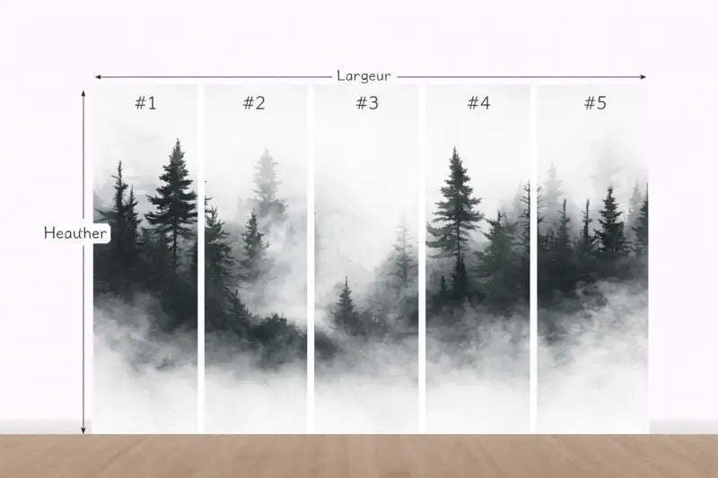 Papier Peint Panoramique Forêt Brumeuse | Mur d’Accent Salon - PIXARA - papier peints