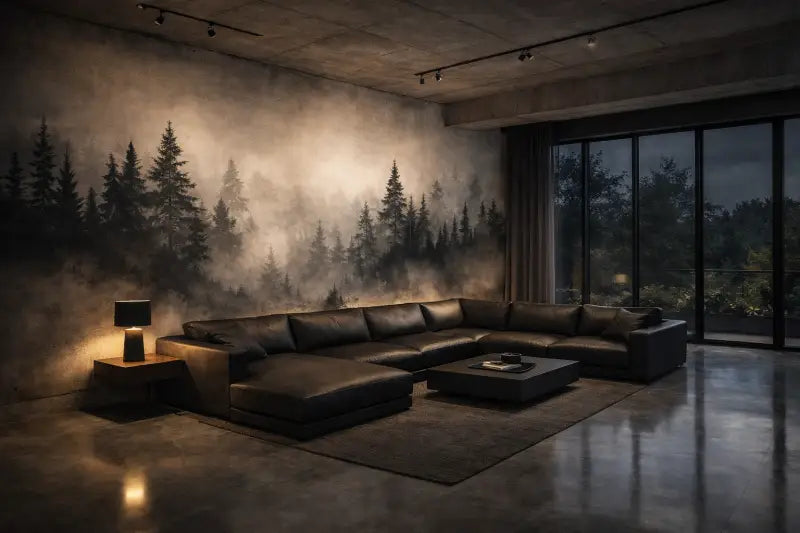 Canapé d’angle en cuir noir avec un design moderne et épuré et une chaise longue intégrée.