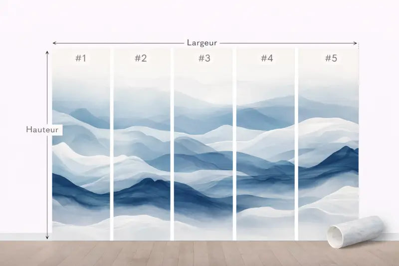 Papier Peint Panoramique Lac Alpin Bleu | Mur d’Accent Paysage - PIXARA - papier peints