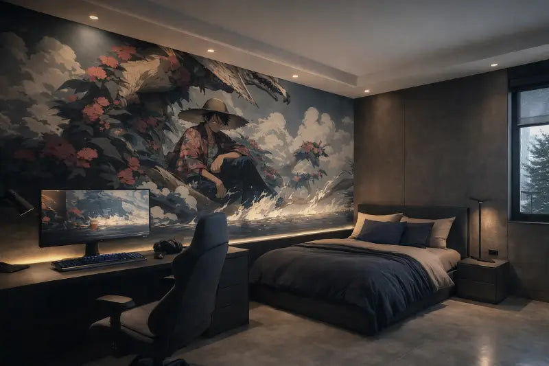 Papier Peint Panoramique Manga: Luffy & Dragon Spirit - papier peints