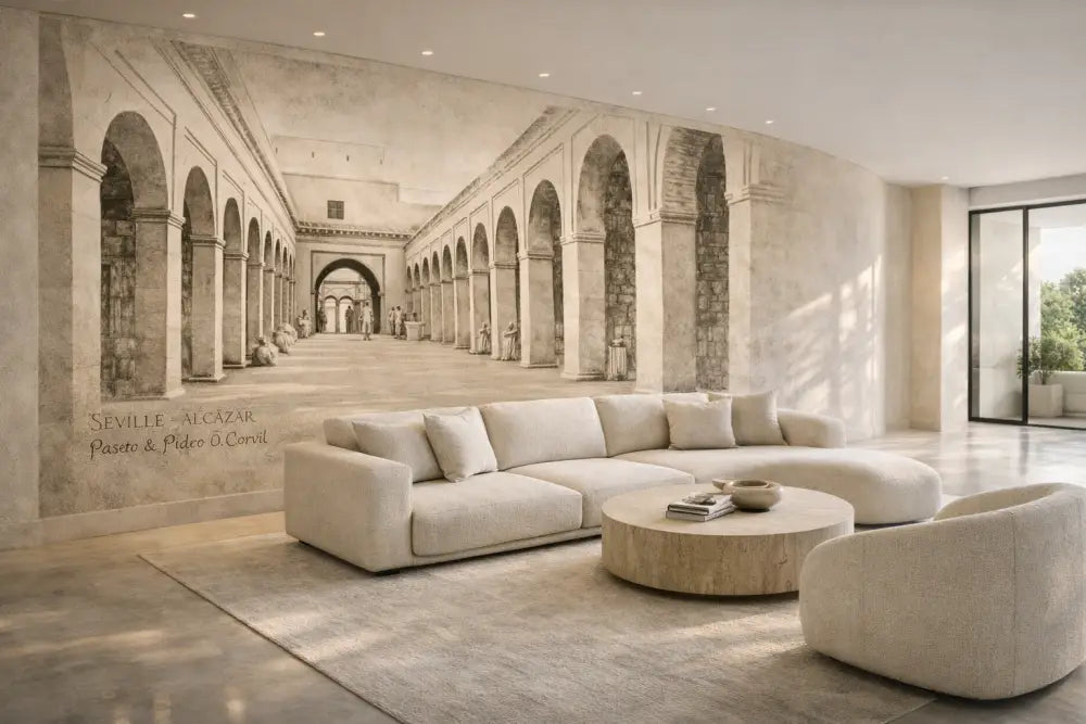 Papier Peint Panoramique Marrakech Noir & Blanc Premium | Pixara