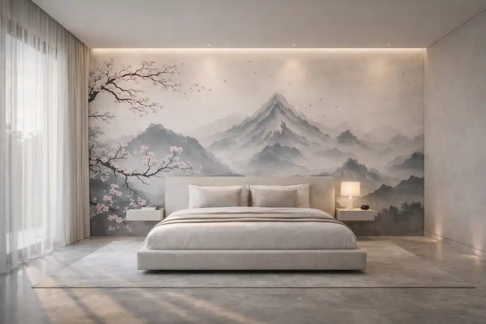 Un lit blanc minimaliste avec un design élégant et moderne et des oreillers assortis.