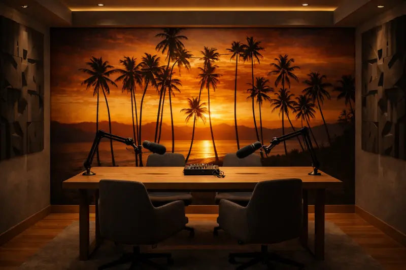 Papier Peint Panoramique Tropique: Paradise Sunset - papier peints