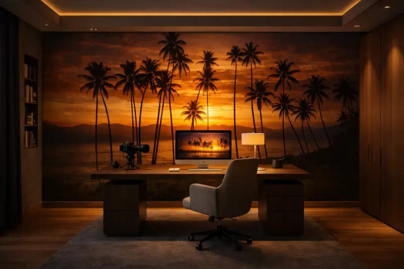 Papier Peint Panoramique Tropique: Paradise Sunset - papier peints