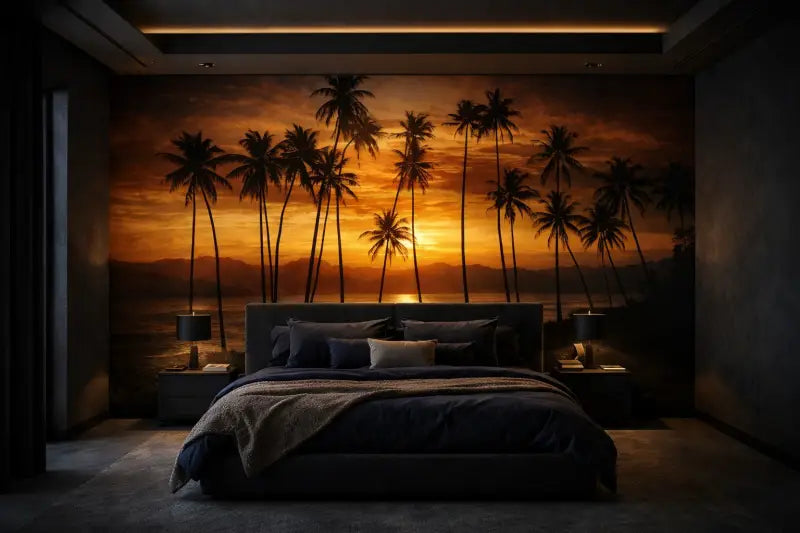 Papier Peint Panoramique Tropique: Paradise Sunset - papier peints