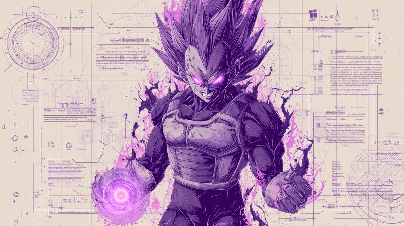 Papier Peint Panoramique Vegeta Dragon Ball Z – Décoration Murale Grand Format Pré-encollée - papier peints