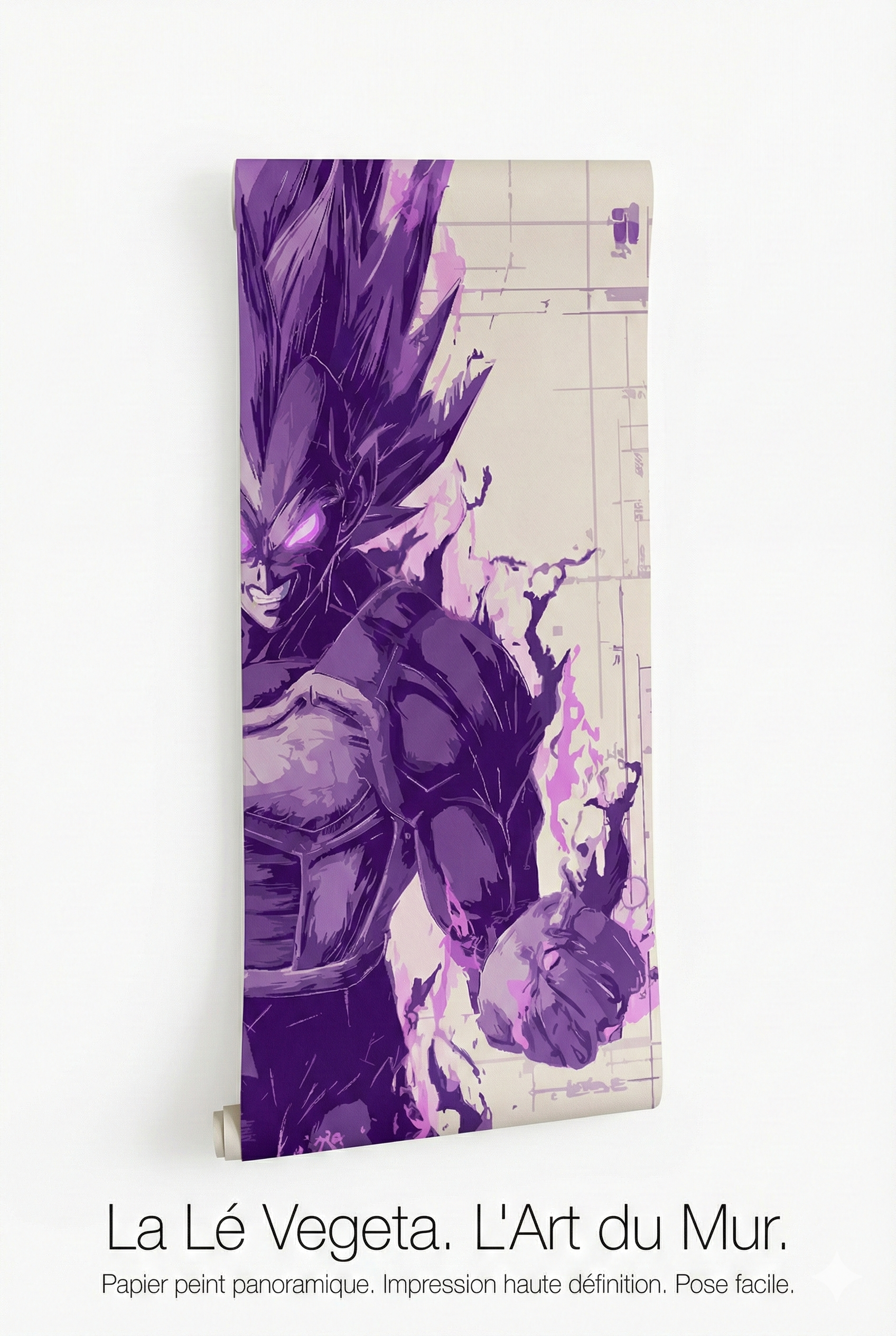 Papier Peint Panoramique Vegeta Dragon Ball Z – Décoration Murale Grand Format Pré-encollée - papier peints
