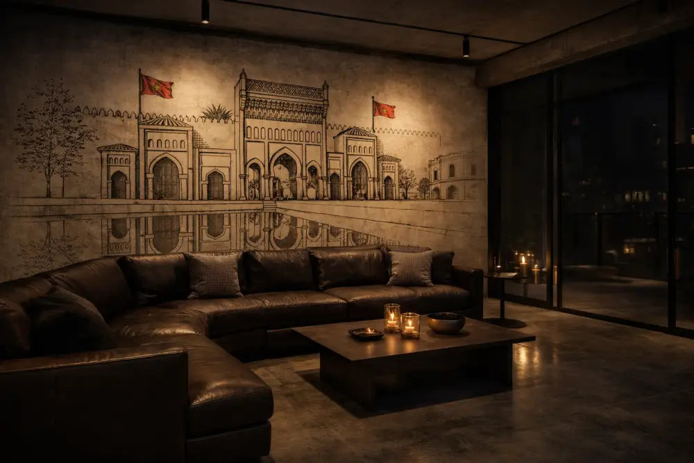 Papier Peint Panoramique Porte Monumentale Maroc Premium | Pixara