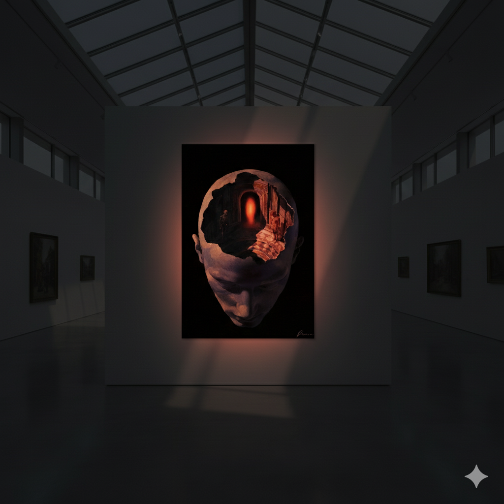 Toile neon artistique – L’Esprit du Labyrinthe