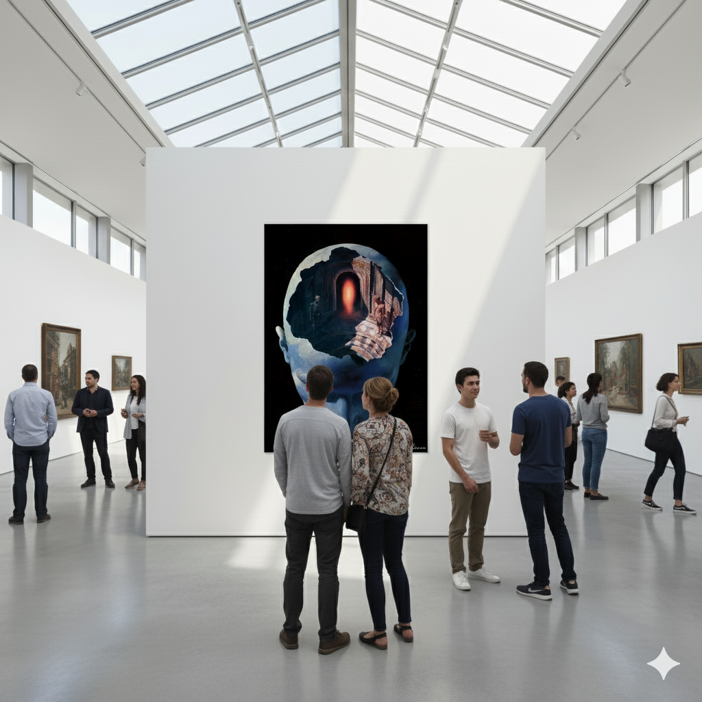 Toile neon artistique – L’Esprit du Labyrinthe