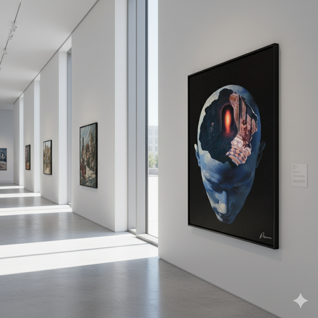 Toile neon artistique – L’Esprit du Labyrinthe