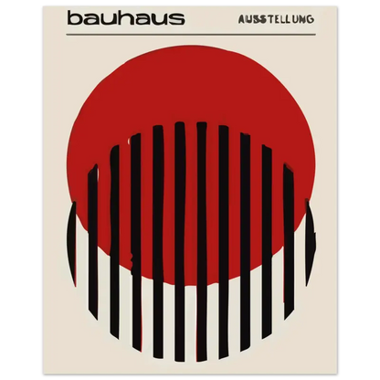 Un graphique circulaire rouge audacieux avec des barres verticales noires, sur un fond de couleur crème.