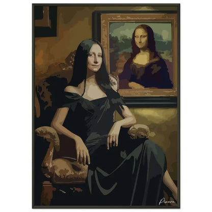 Robe en satin noir à épaules dénudées avec manches longues, portée par une femme assise dans un fauteuil orné.