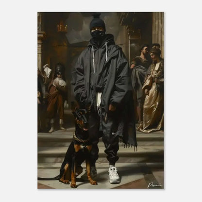 Veste à capuche noire avec cordons blancs et ourlet effiloché, assortie à un pantalon noir assorti présentant un swoosh Nike visible sur la jambe gauche.