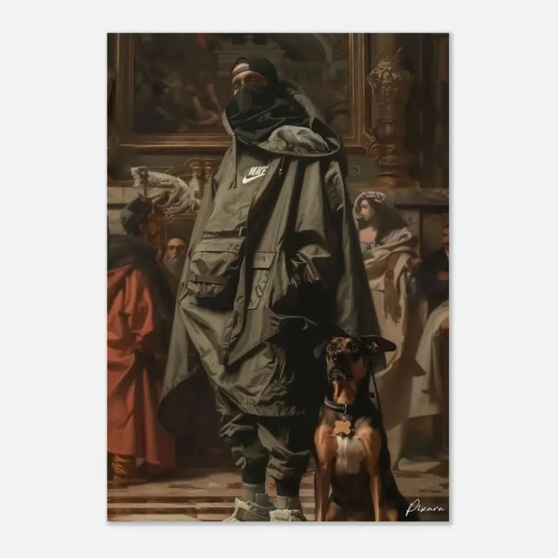 Veste à capuche Nike vert olive avec plusieurs poches et un logo Swoosh blanc proéminent.