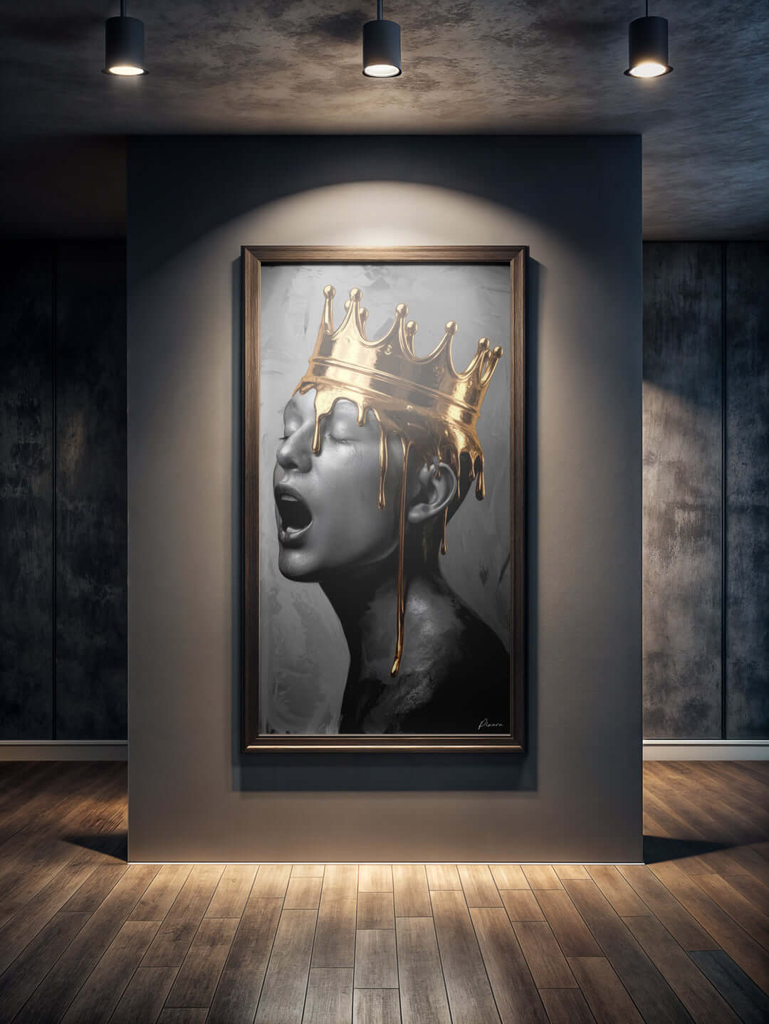 Affiche "Couronne Liquide" – Le poids de l’or, la liberté d’exister