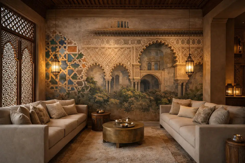 Alcázar de Séville — Fresque Panoramique Aquarelle Architectural