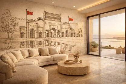 Papier Peint Panoramique Porte Monumentale Maroc Premium | Pixara