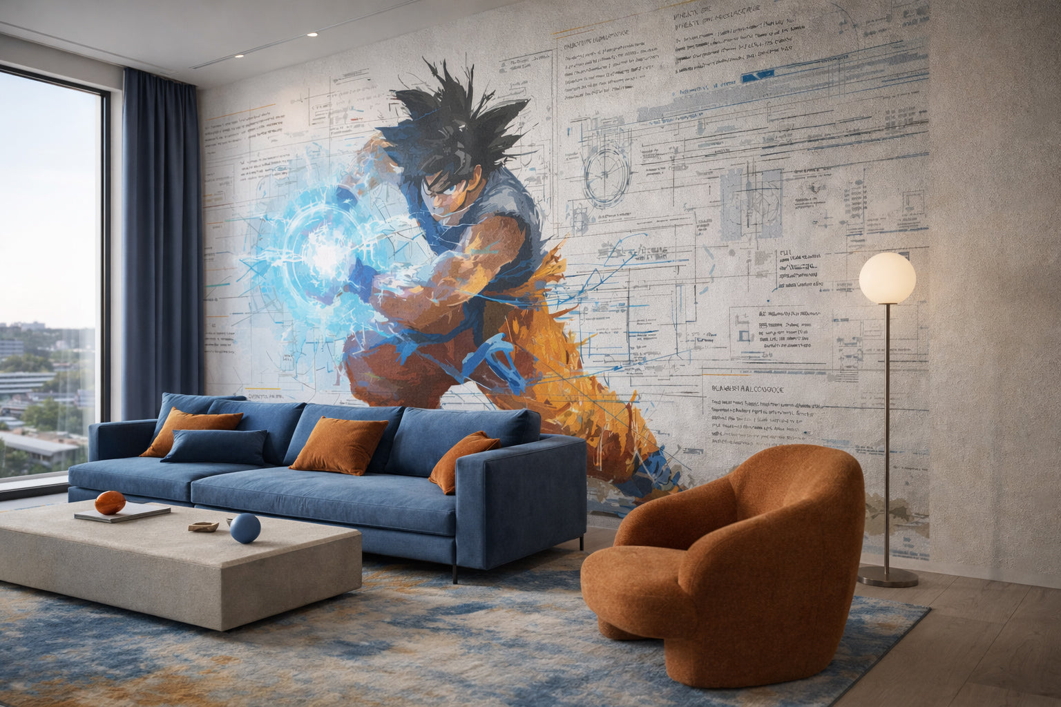Papier Peint Panoramique Goku Dragon Ball Z – Décoration Murale Design & Moderne