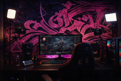 Mur d’Accent Néon Calligraphie – Neon Script | Pixara - papier peints