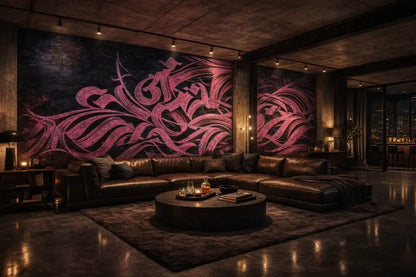 Mur d’Accent Néon Calligraphie – Neon Script | Pixara - papier peints