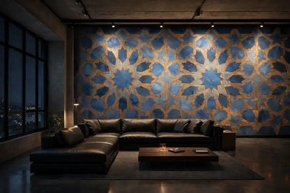 Mur d’Accent Zellige Méditerranéen – Blue Horizon | Pixara - Essential 150g/m² (à encoller) - papier peints