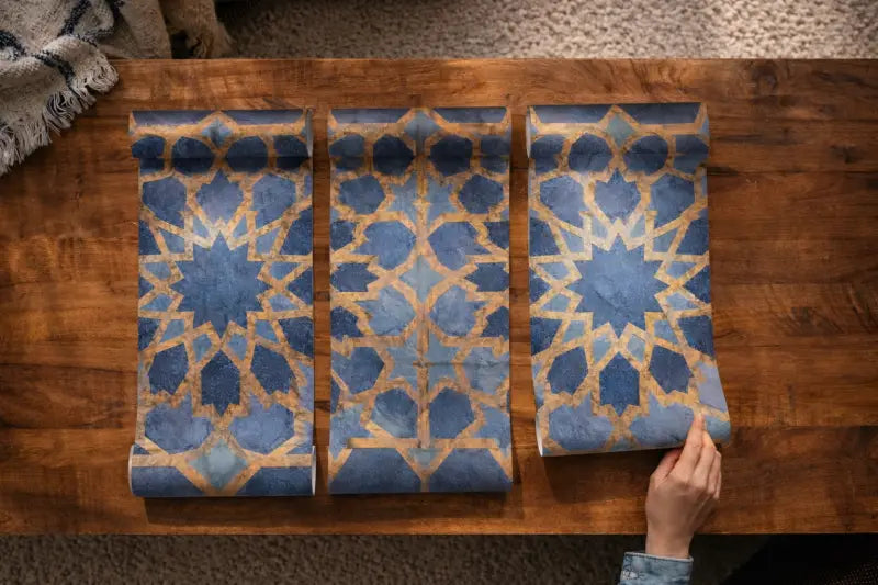 Mur d’Accent Zellige Méditerranéen – Blue Horizon | Pixara - papier peints