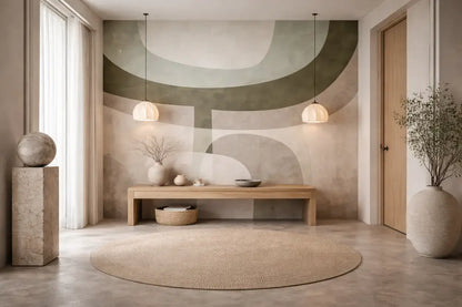 Banc en bois minimaliste avec une finition naturelle et un compartiment de rangement intégré en dessous.