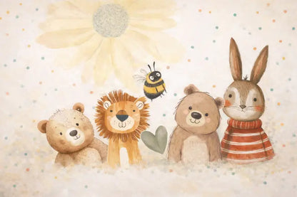 Papier Peint Panoramique Bébé: La Forêt des Amis - papier peints