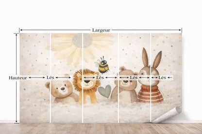 Papier Peint Panoramique Bébé: La Forêt des Amis - papier peints