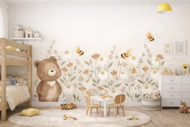 Papier Peint Panoramique Bébé: La Forêt des Amis | Pixara - papier peints