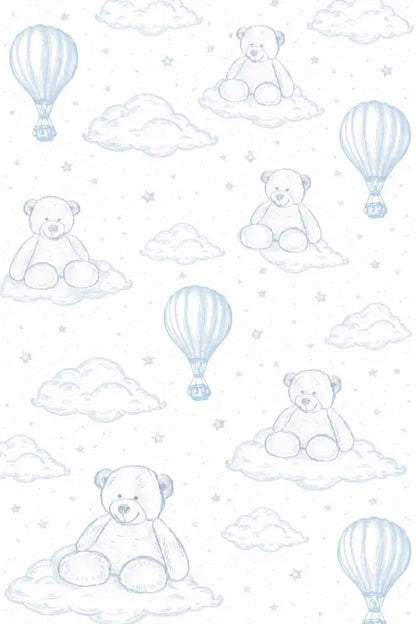 Papier Peint Panoramique Bébé: Oursons & Montgolfières - papier peints