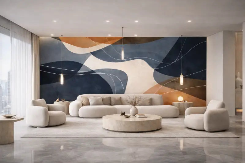 Canapé d’angle moderne de couleur crème avec des bords arrondis doux et un design minimaliste.