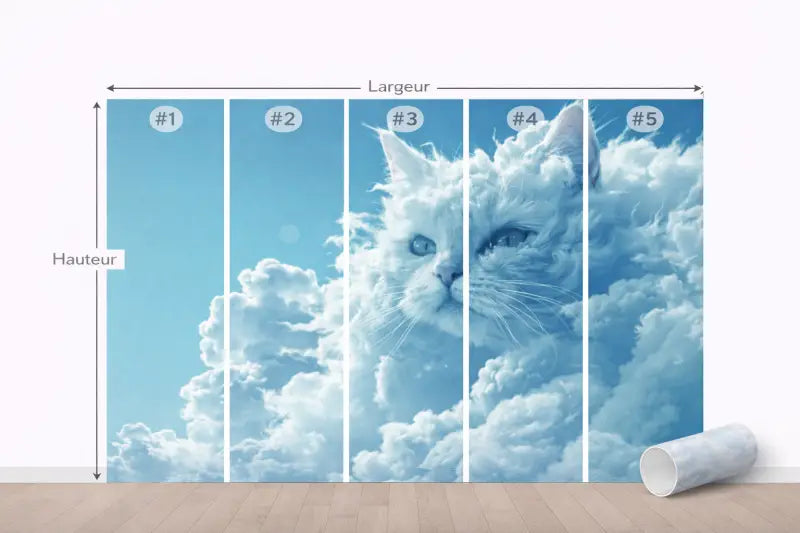 Papier Peint Panoramique Chat Blanc Horizon | Mur d’Accent Artistique - PIXARA - papier peints