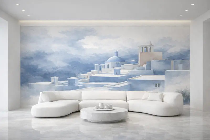 Canapé sectionnel blanc courbé avec un design minimaliste et une tapisserie douce.