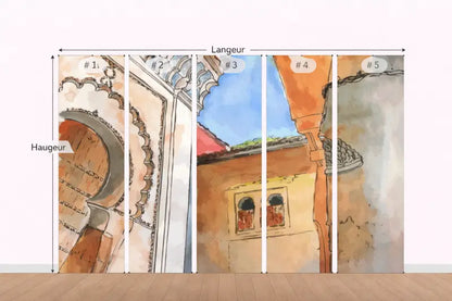 Papier Peint Panoramique Chefchaouen Nuances Bleues | Mur d’Accent Marocain - PIXARA - papier peints