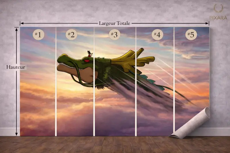 Papier Peint Panoramique Dragon Céleste | Mur d’Accent Asiatique - PIXARA - papier peints