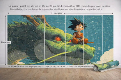 Papier Peint Panoramique Dragon Manga | Mur d’Accent Gaming - PIXARA - papier peints