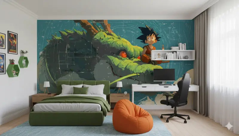 Fauteuil pouf orange