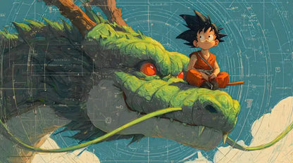 Papier Peint Panoramique Dragon Manga | Mur d’Accent Gaming - PIXARA - papier peints