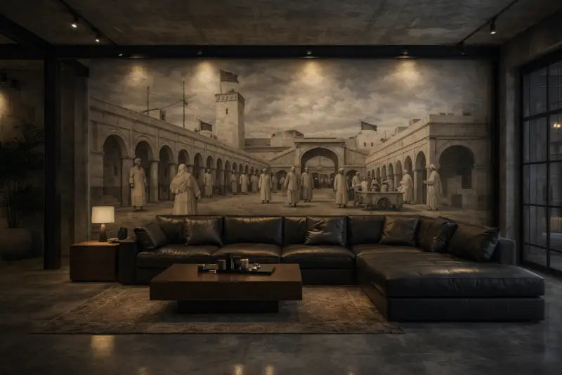 Canapé d’angle en cuir noir avec un design moderne et élégant et des coussins moelleux.