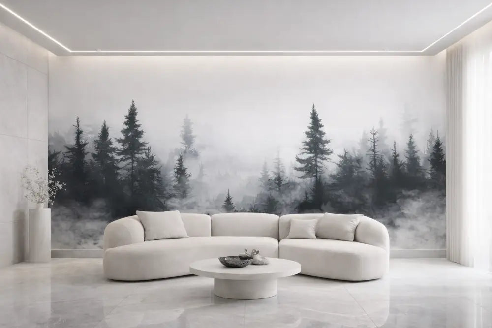 Canapé d’angle crème, élégant, aux bords arrondis doux et aux coussins assortis.